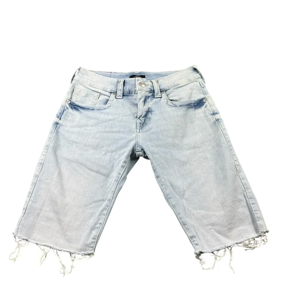 True Religion Light‎ Blue Ricky Relaxed Straight Men's Jean Short Size 29